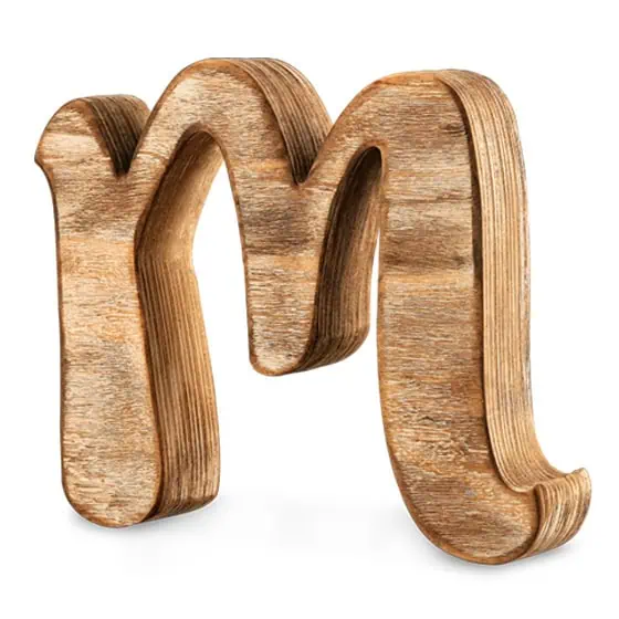 Letras corpóreas de madera natural