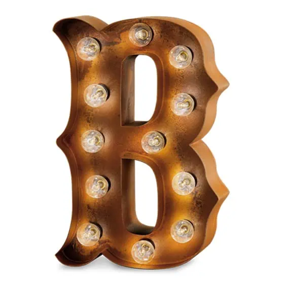 Letras de estilo vintage con bombillas LED